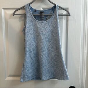 Gymshark Fleur Texture Cross-Back Sports Tank Women's sky blue Athletic Top sz S